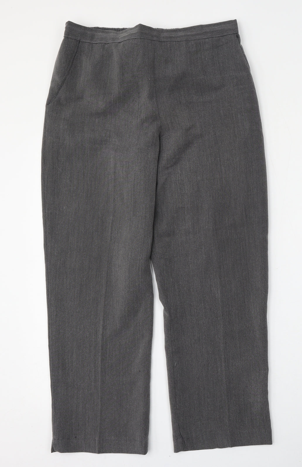 BASSINI Womens Grey  Polyester Trousers  Size 32 L28 in Regular