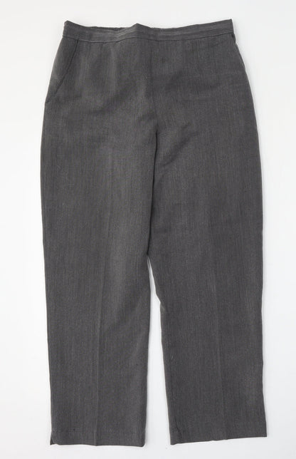 BASSINI Womens Grey  Polyester Trousers  Size 32 L28 in Regular