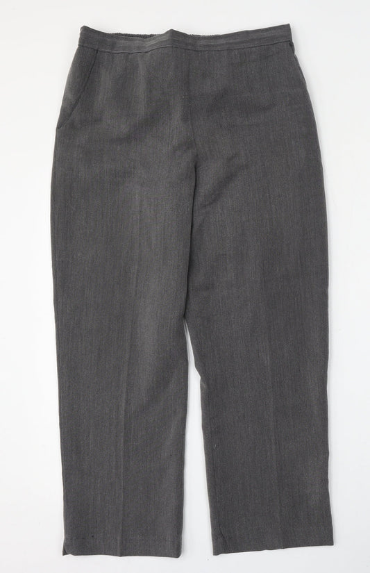 BASSINI Womens Grey  Polyester Trousers  Size 32 L28 in Regular