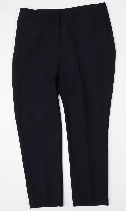 Bonmarché Womens Blue  Polyester Trousers  Size 14 L30 in Regular