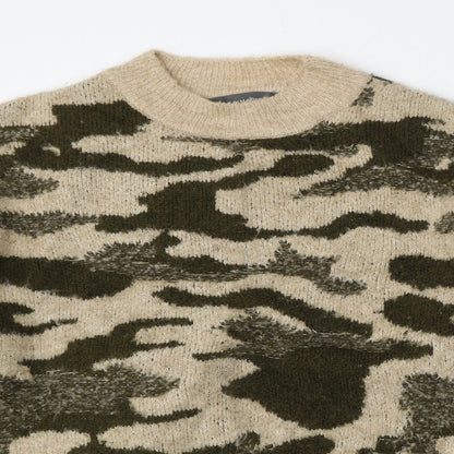 Primark Womens Multicoloured Round Neck Camouflage Acrylic Pullover Jumper Size 10