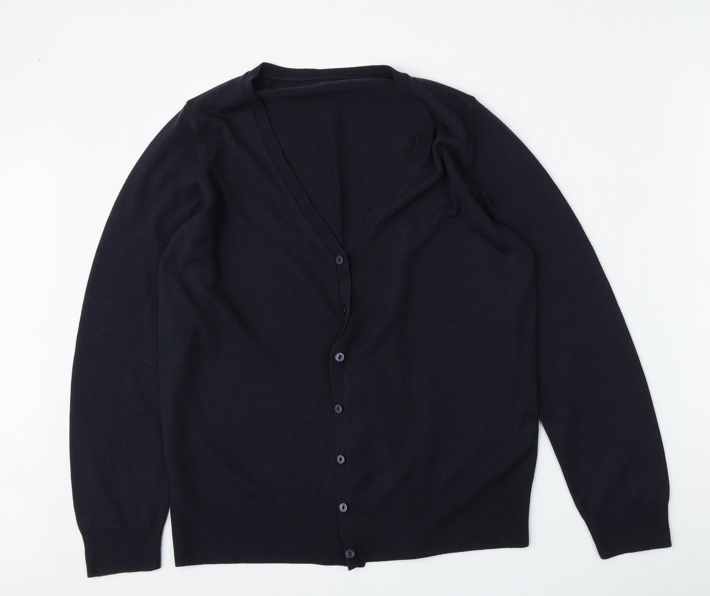 Womens UK Size M Preworn Blue Cardigan Jumper