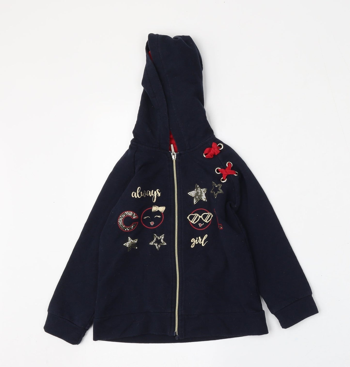 Mayoral Girls Blue  Cotton Full Zip Hoodie Size 4 Years  Zip
