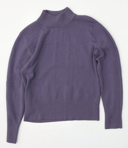 Editions Womens Purple Mock Neck  Polyester Pullover Jumper Size 10