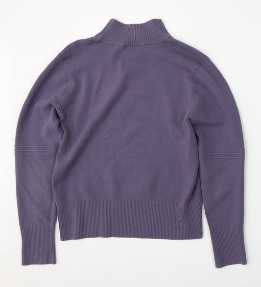 Editions Womens Purple Mock Neck  Polyester Pullover Jumper Size 10