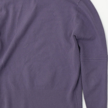 Editions Womens Purple Mock Neck  Polyester Pullover Jumper Size 10