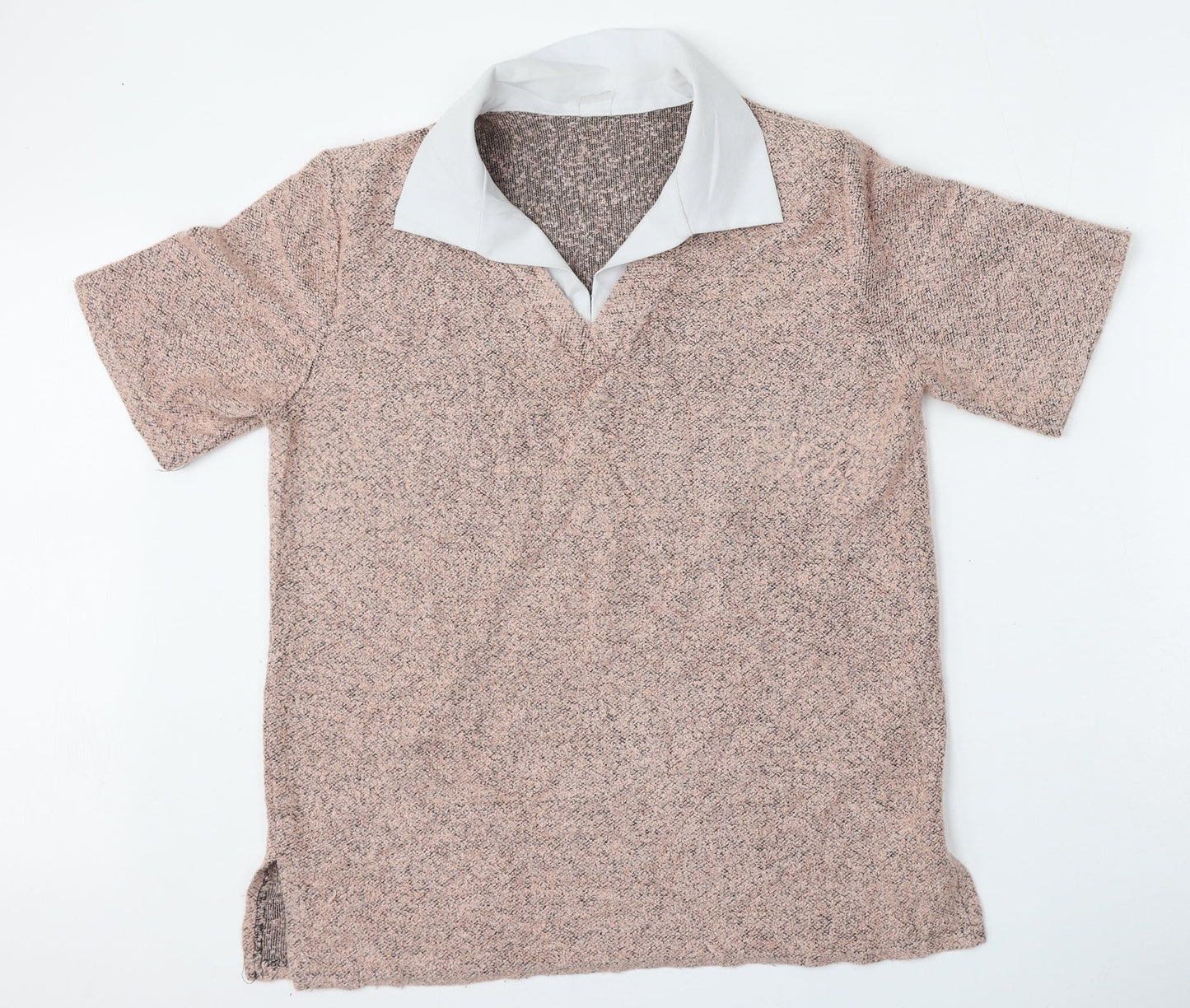 Womens UK Size L Preworn Pink Basic Polo