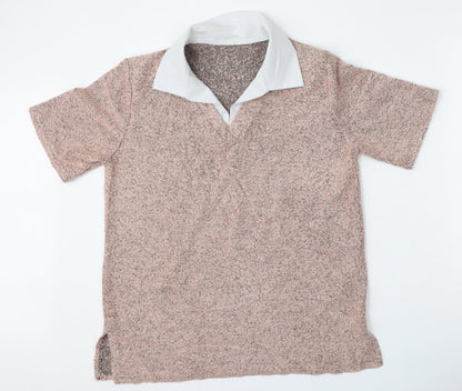 Womens UK Size L Preworn Pink Basic Polo