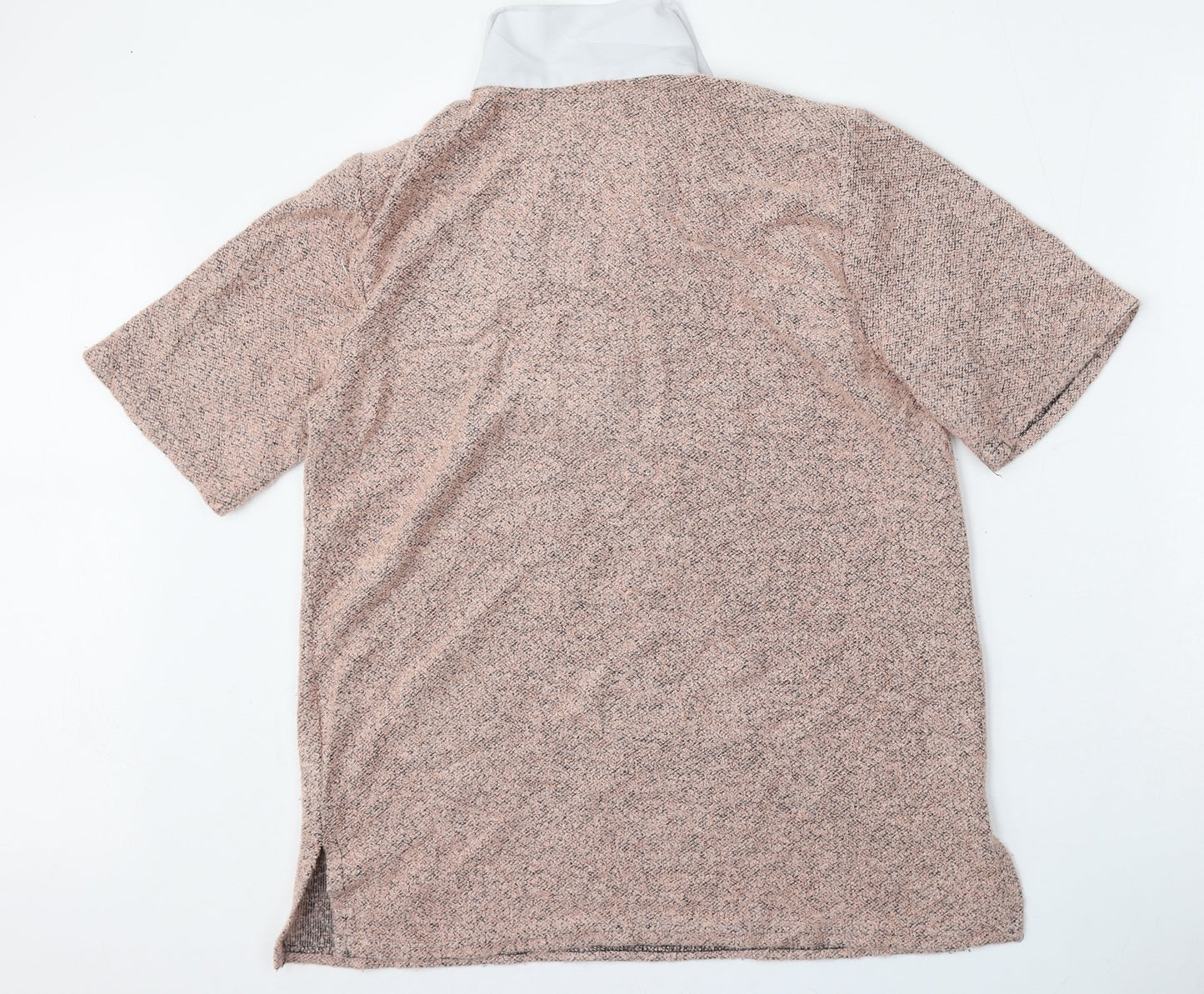 Womens UK Size L Preworn Pink Basic Polo