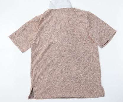 Womens UK Size L Preworn Pink Basic Polo