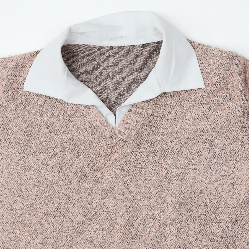 Womens UK Size L Preworn Pink Basic Polo
