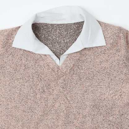 Womens UK Size L Preworn Pink Basic Polo