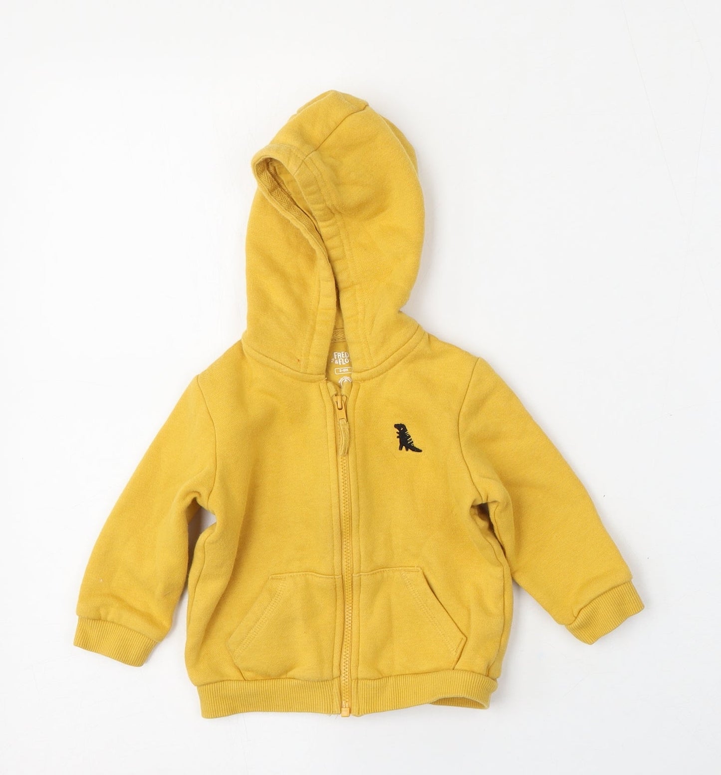 F&F Boys Yellow  Cotton Full Zip Jumper Size 3-6 Months  Zip