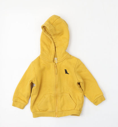 F&F Boys Yellow  Cotton Full Zip Jumper Size 3-6 Months  Zip