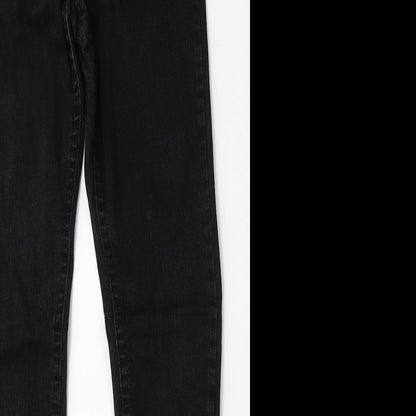 Preworn Womens Black  Polyester Skinny Jeans Size 30 L30 in Regular Button