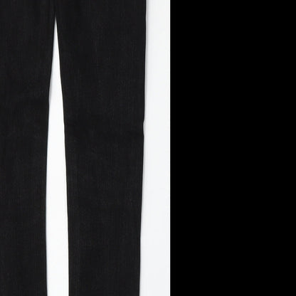 Preworn Womens Black  Polyester Skinny Jeans Size 30 L30 in Regular Button