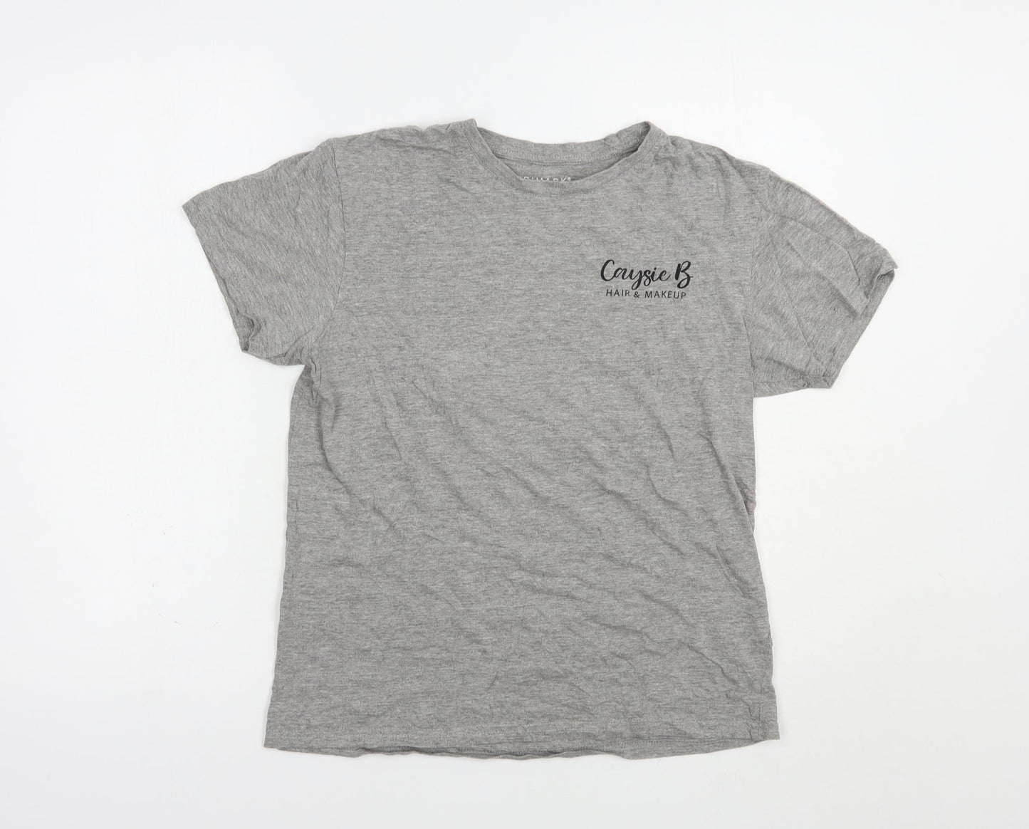 Primark Womens Grey  Cotton Basic T-Shirt Size S Crew Neck