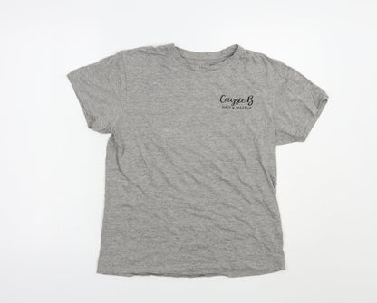 Primark Womens Grey  Cotton Basic T-Shirt Size S Crew Neck