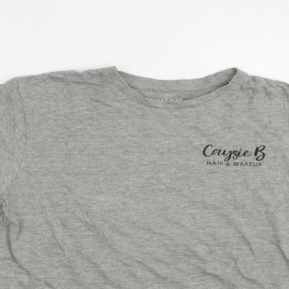 Primark Womens Grey  Cotton Basic T-Shirt Size S Crew Neck