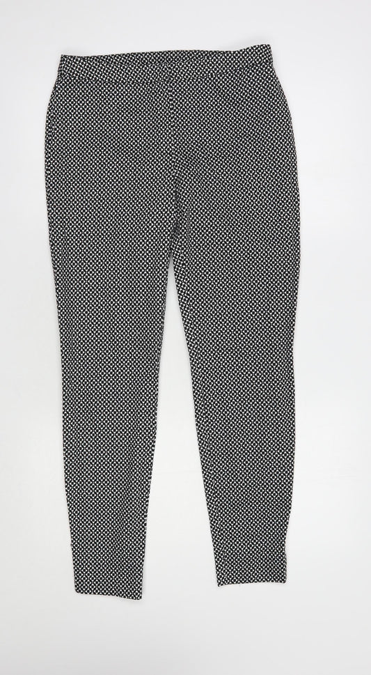 Womens UK Size 10 New Look Regular Fit Chino Black Trousers