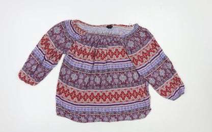 Womens UK Size 12 New Look Multicoloured Basic Blouse