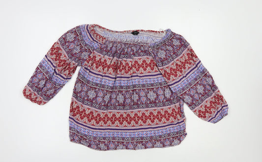Womens UK Size 12 New Look Multicoloured Basic Blouse