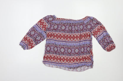 Womens UK Size 12 New Look Multicoloured Basic Blouse