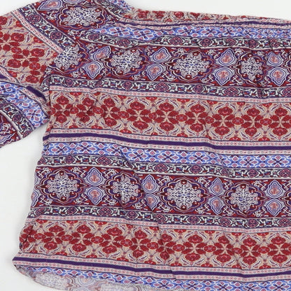 Womens UK Size 12 New Look Multicoloured Basic Blouse