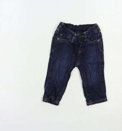 Gap Baby Blue  Cotton Jogger Jeans Size 3-6 Months  Button