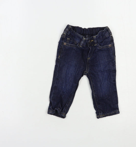 Gap Baby Blue  Cotton Jogger Jeans Size 3-6 Months  Button
