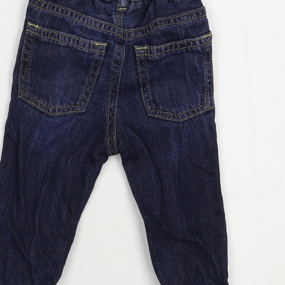 Gap Baby Blue  Cotton Jogger Jeans Size 3-6 Months  Button