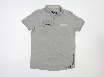 Smith & Jones Mens Grey  Cotton  Polo Size M Collared Button