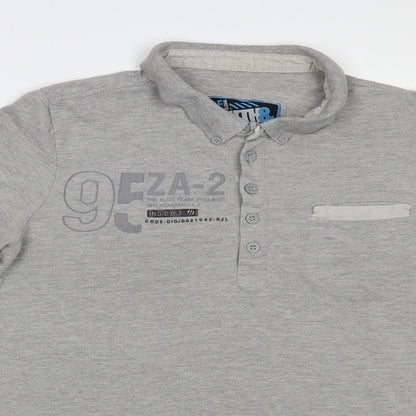 Smith & Jones Mens Grey  Cotton  Polo Size M Collared Button