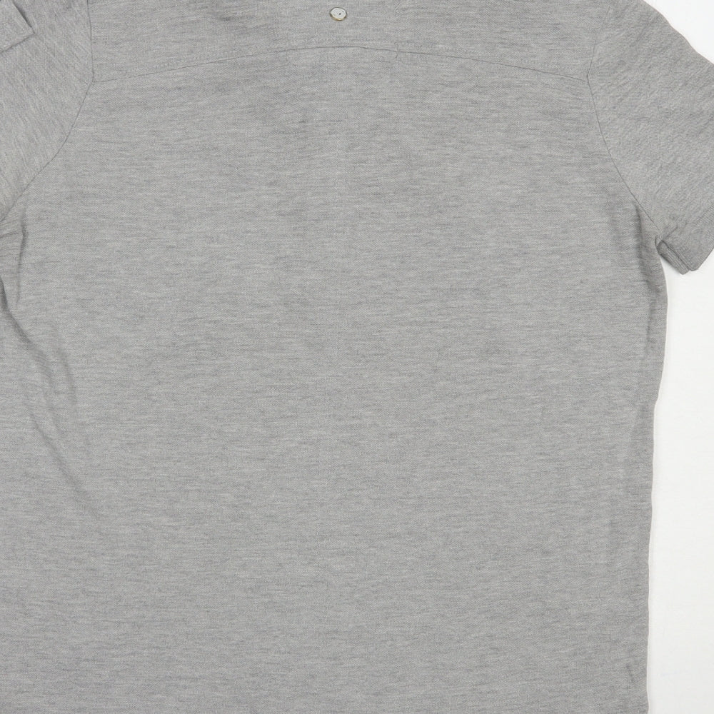 Smith & Jones Mens Grey  Cotton  Polo Size M Collared Button