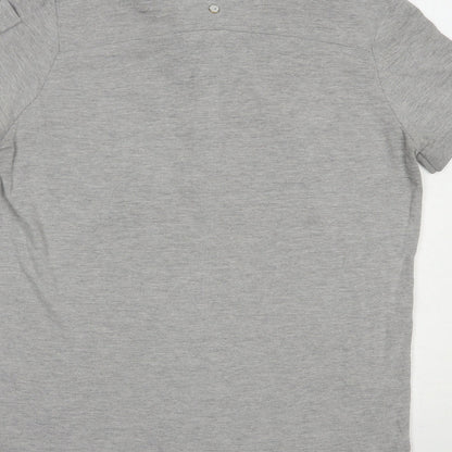 Smith & Jones Mens Grey  Cotton  Polo Size M Collared Button