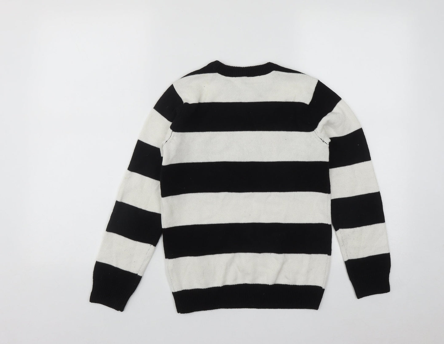 AriZona Boys Multicoloured Round Neck Striped Acrylic Pullover Jumper Size 10-11 Years