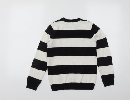 AriZona Boys Multicoloured Round Neck Striped Acrylic Pullover Jumper Size 10-11 Years