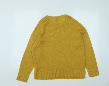 Womens UK Size S New Look Yellow Pullover Jumper