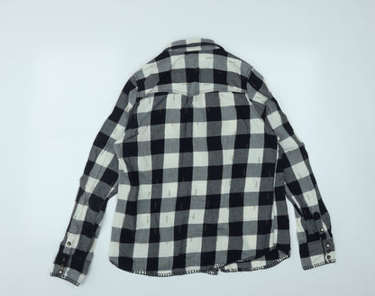 Twenty Three Womens Multicoloured Plaid Cotton Basic Button-Up Size XL Collared