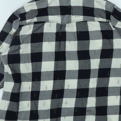 Twenty Three Womens Multicoloured Plaid Cotton Basic Button-Up Size XL Collared