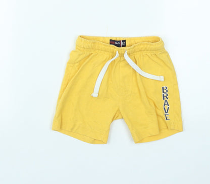 Redtag Baby Yellow  Cotton Sweatpants Trousers Size 18-24 Months  Drawstring