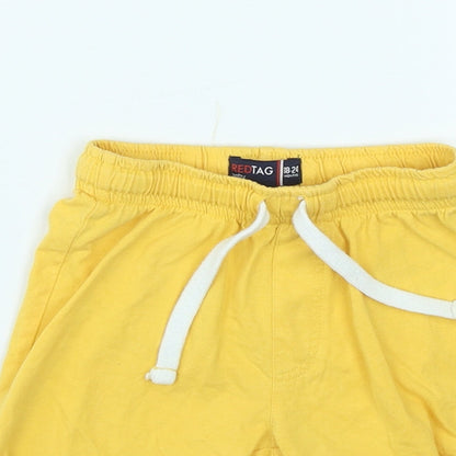 Redtag Baby Yellow  Cotton Sweatpants Trousers Size 18-24 Months  Drawstring