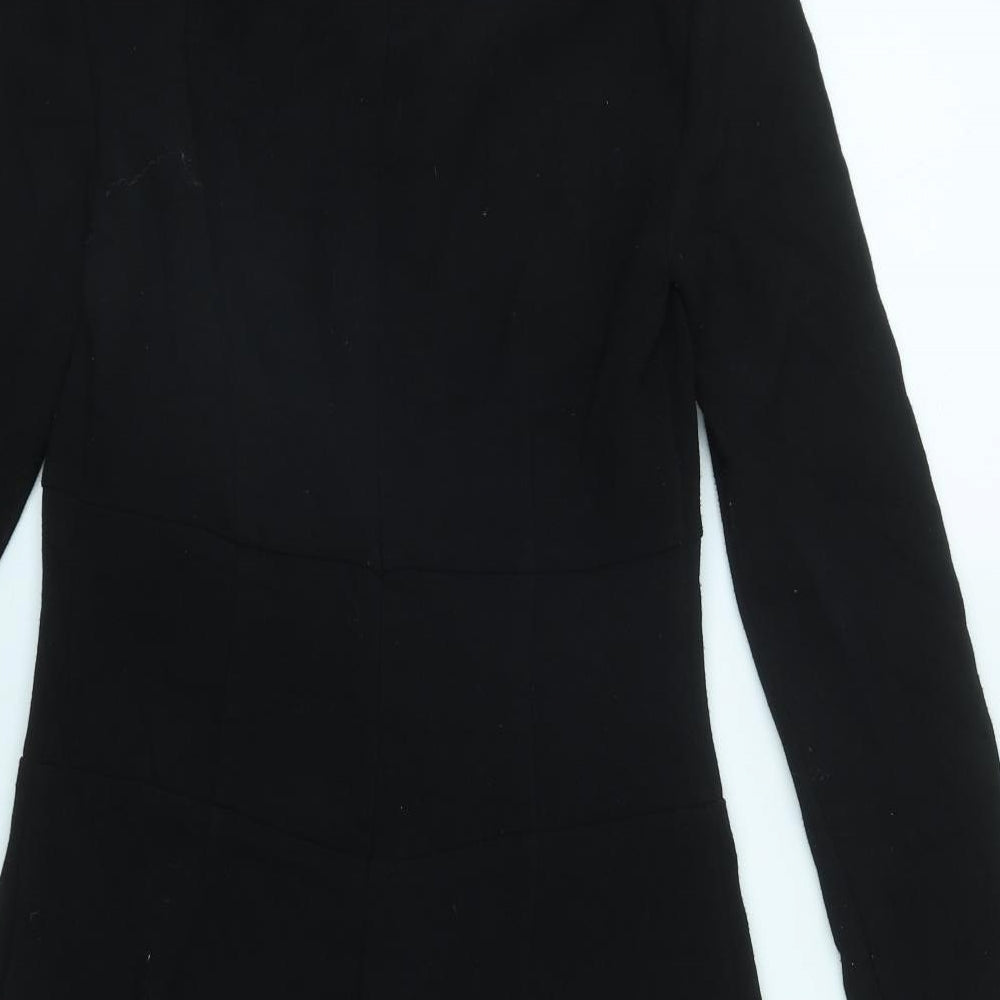 Karl Marc John Womens Black  Polyester A-Line  Size XS  Scoop Neck Zip