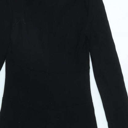 Karl Marc John Womens Black  Polyester A-Line  Size XS  Scoop Neck Zip