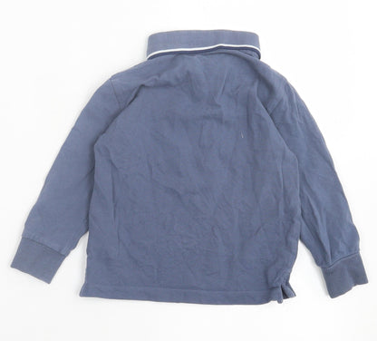NEXT Boys Blue  Cotton Basic Polo Size 2-3 Years Collared Button