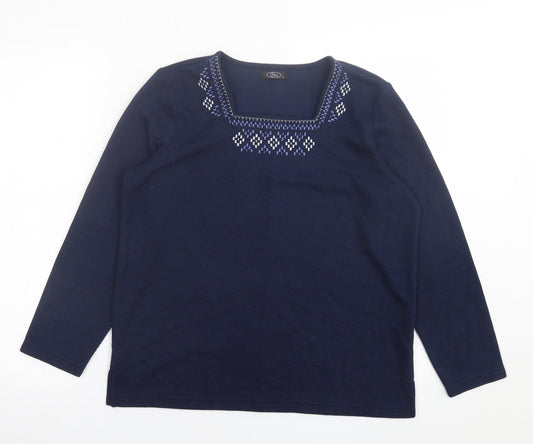 Womens UK Size S BM Blue Pullover Jumper