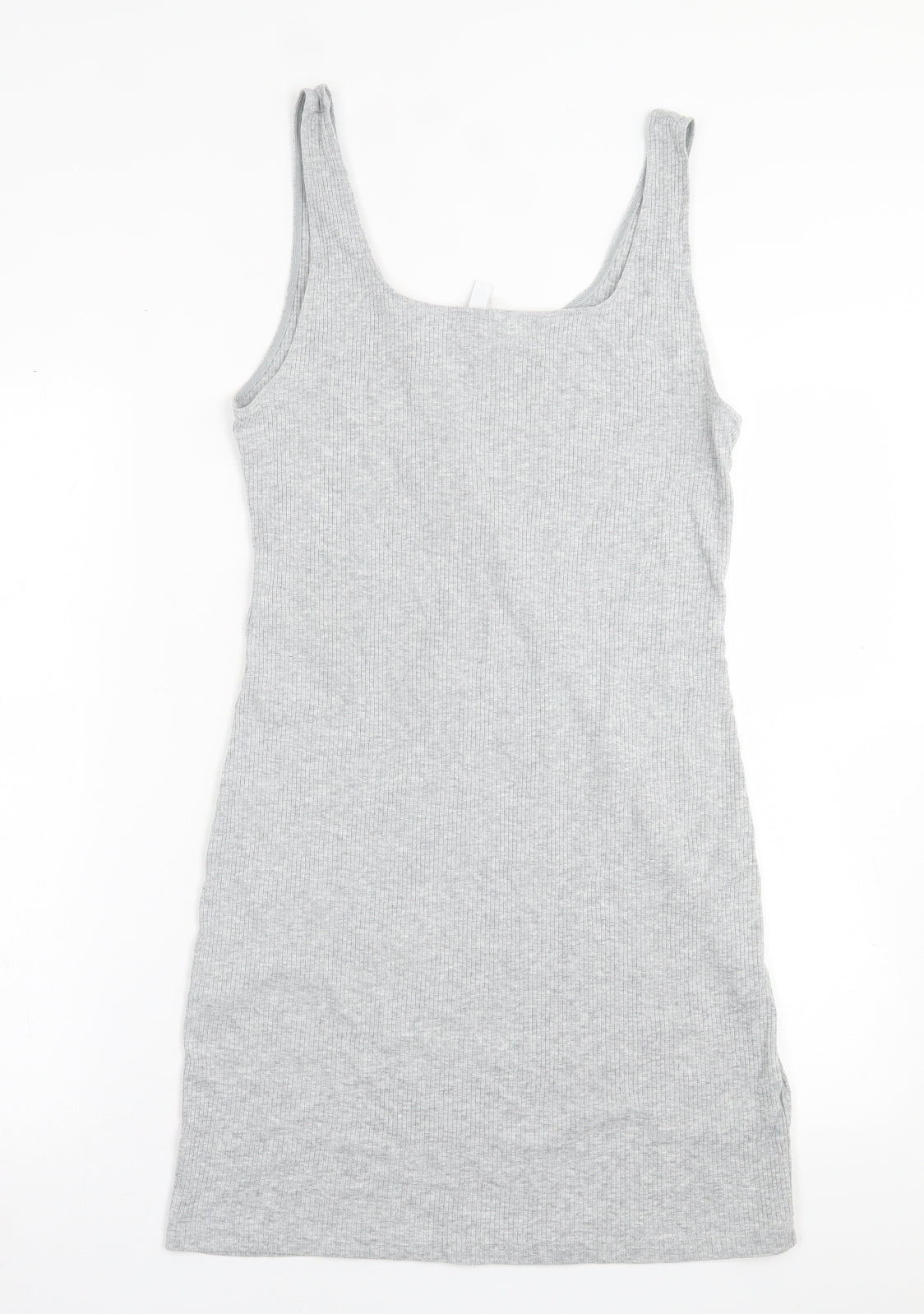 H&M Womens Grey  Cotton Bodycon  Size L  Scoop Neck Pullover