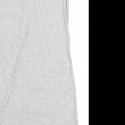 H&M Womens Grey  Cotton Bodycon  Size L  Scoop Neck Pullover