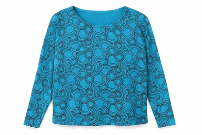 Bonmarché Womens Blue Crew Neck Geometric Acrylic Pullover Jumper Size M