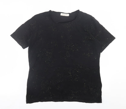 Womens UK Size M bonmarch Black Basic T-Shirt